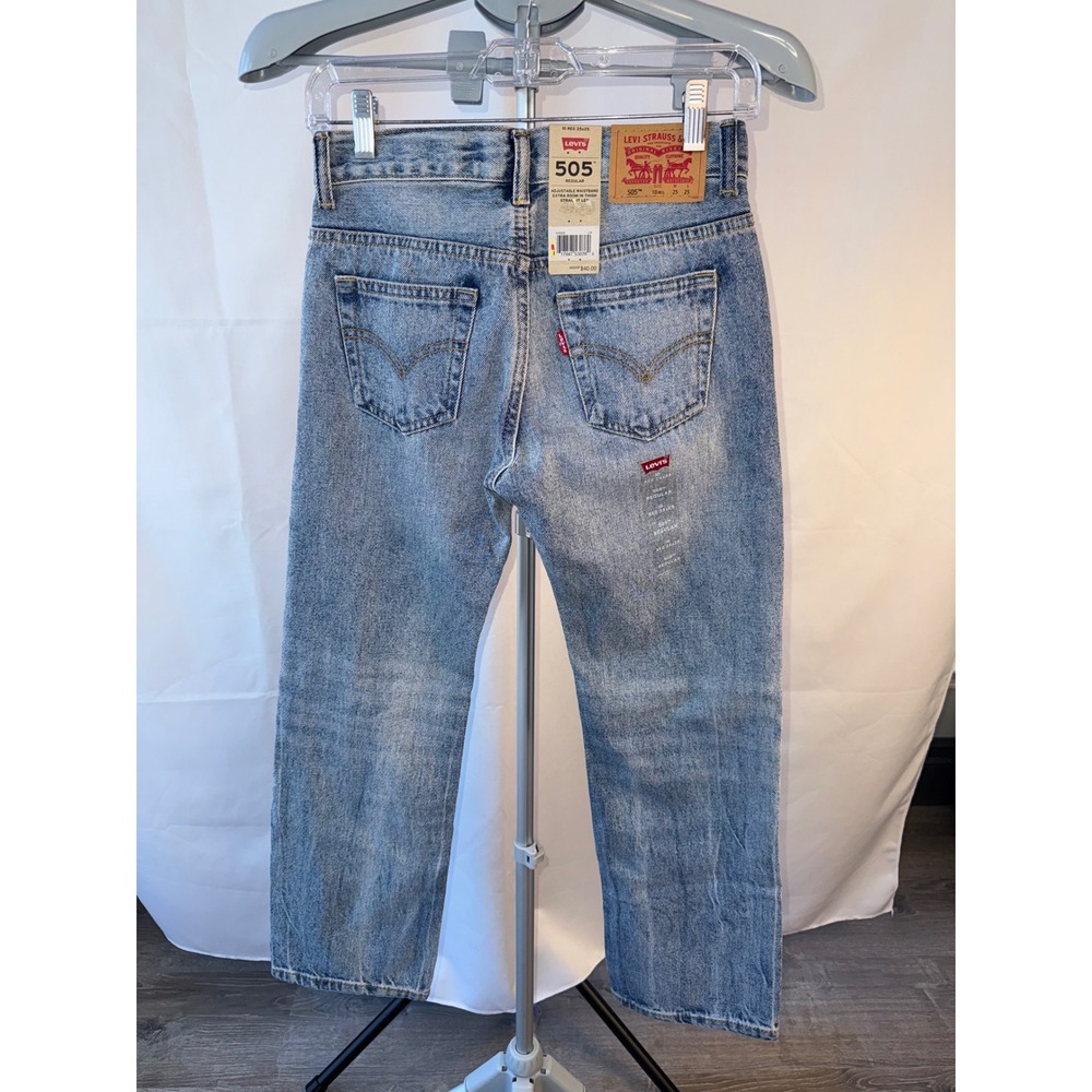 Levis 505 Regular Straight Leg Jeans Light Wash Denim Size 10 Reg 25x25 NWT - Picture 2 of 9